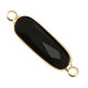 Crystal glas tussenstuk langwerpig ovaal 29mm Black-gold